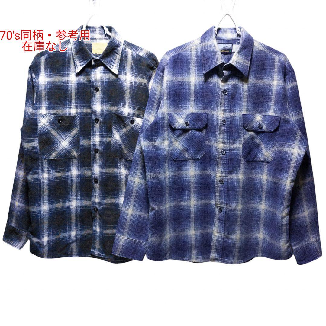 80s Searsシャドー オンブレ チェック ネルシャツ カートコバーン70s