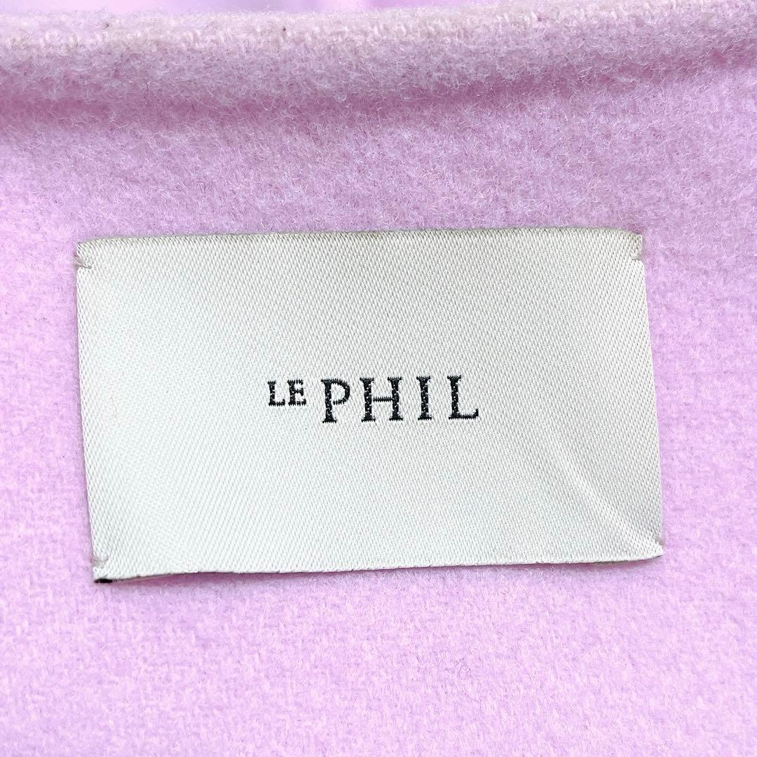 [LE PHIL] ル フィル ベルト付きノーカラーポンチョコート ピンク