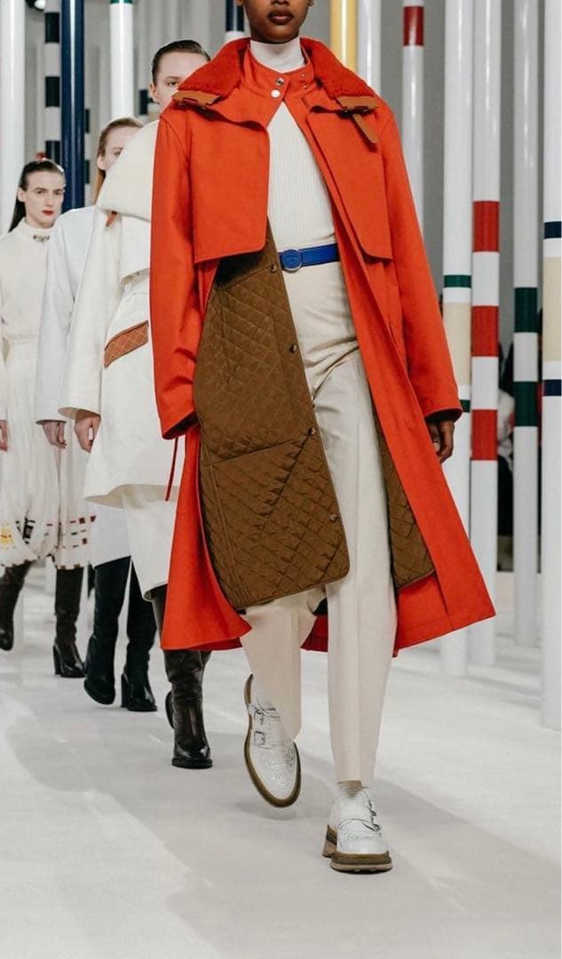 hermes エルメス　コート　ファー　ライナー　取り外し　トレンチ　ロング