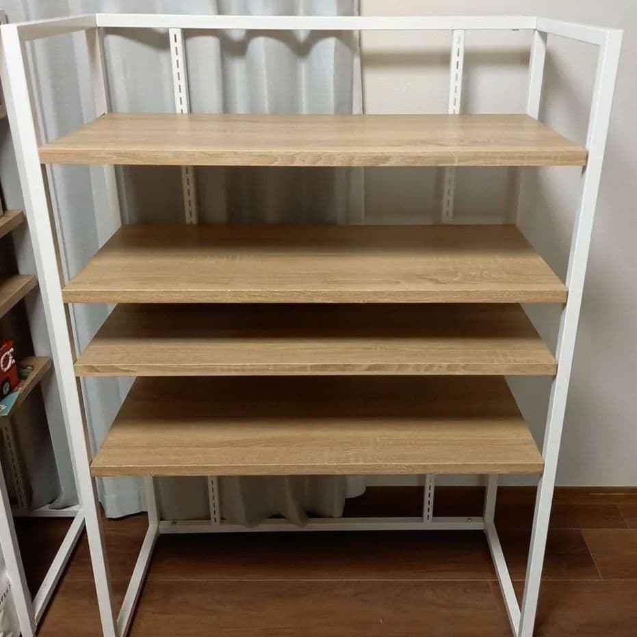 4段オープンシェルフ ホワイト/ナチュラル