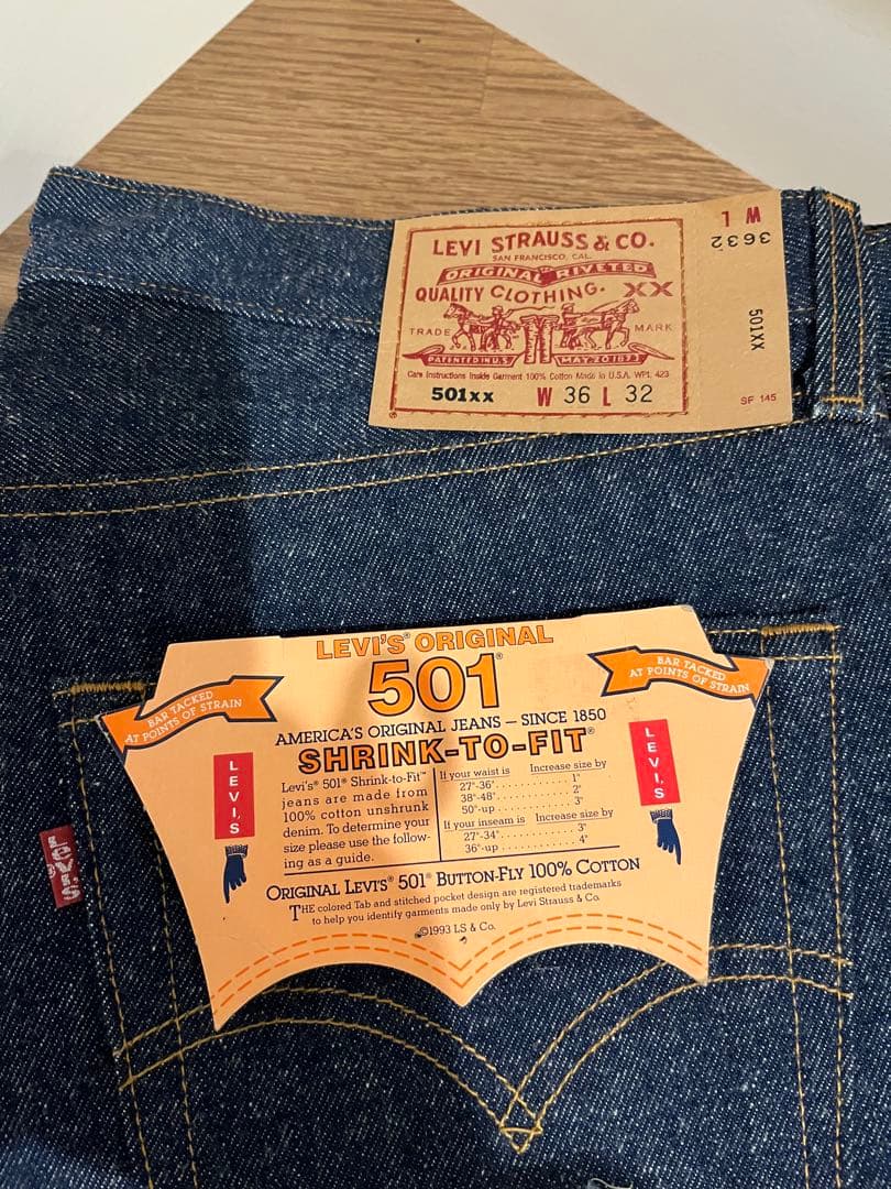 Levi's 501xxデッドストックスモールe524 W36 L32
