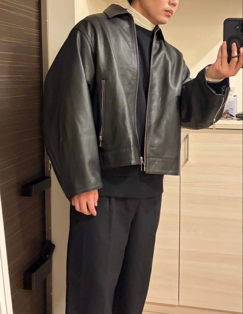 【25AW】メゾンスペシャル 新作レザーライダース 黒 未使用 39,600円