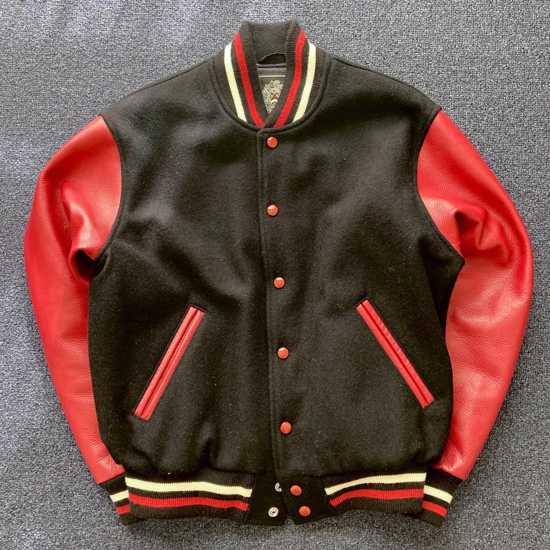 VAN JACKET スタジアムジャンパー　【ブラック×レッド】Lサイズ