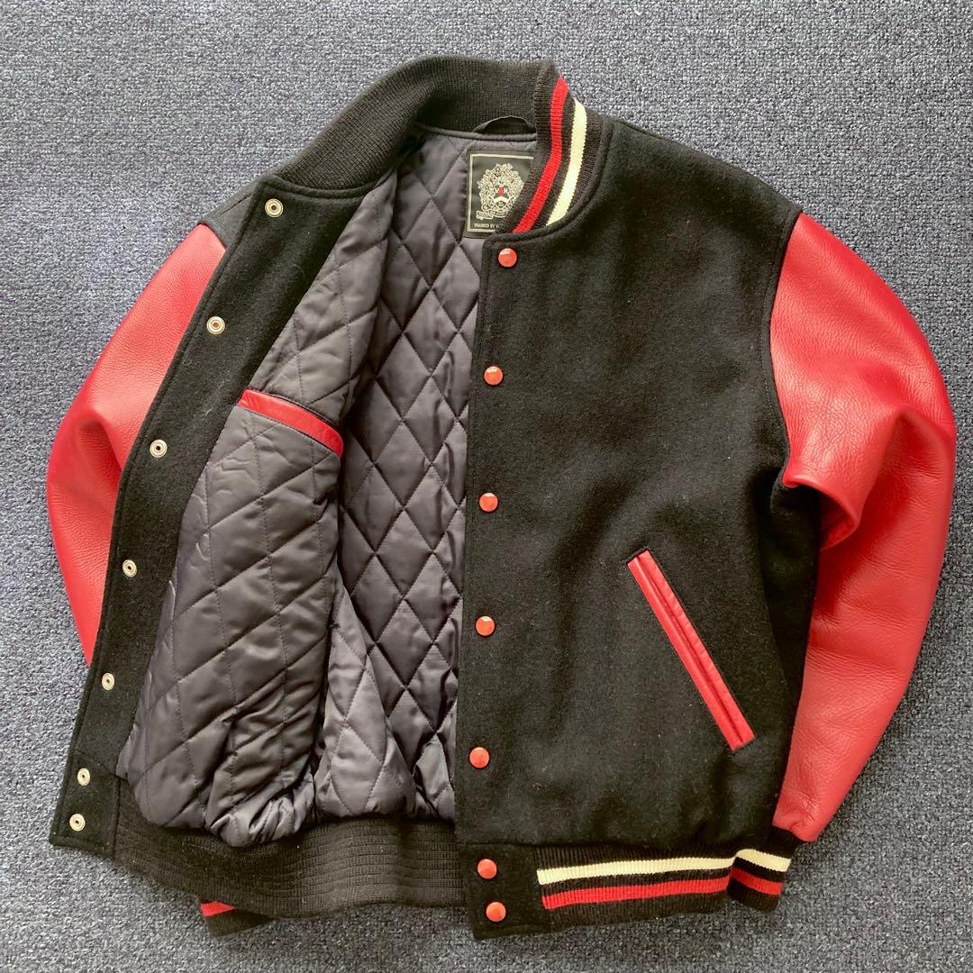 VAN JACKET スタジアムジャンパー　【ブラック×レッド】Lサイズ