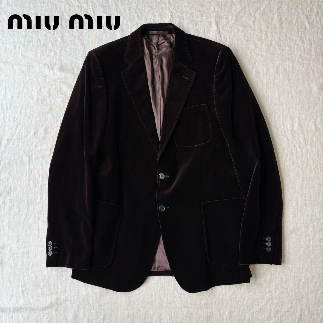【美品】miumiu ベロア ブラウン テーラードジャケット 54 2B MIU MIU（ジャケット/アウター ・ ブラウン/茶色系）のフリマアイテム一覧
