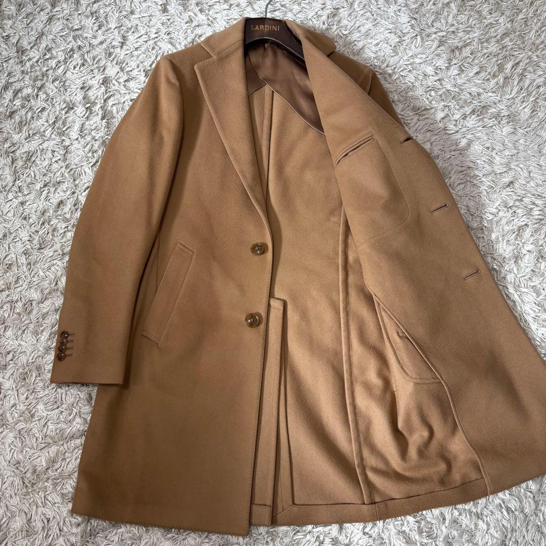 【良品】ラルディーニ フランネルウールチェスターコート ベージュ 44