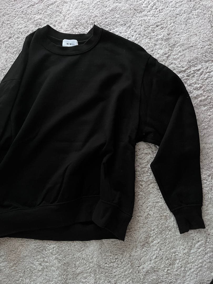 美品WEWILL ブラック ルーズ　スウェット　3