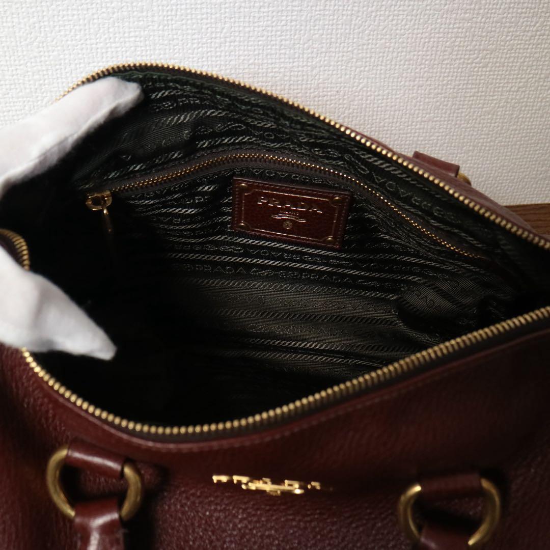 極美品】 PRADA ダイノレザー ボストンバッグ ショルダーバッグ ギャラ