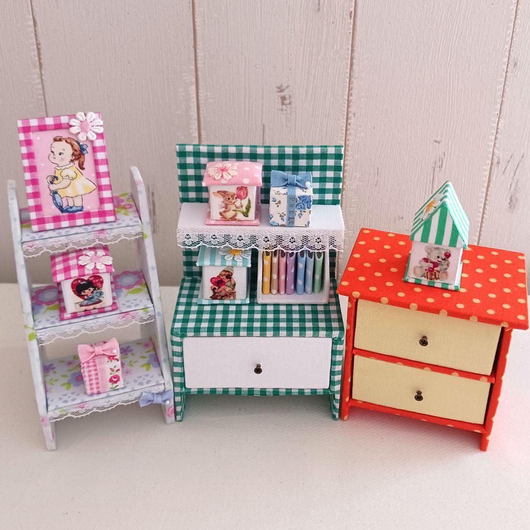 きき様＊kyo＊ハンドメイド＊いちごカフェ＊ドールハウス＊ミニチュア＊チェスト他
