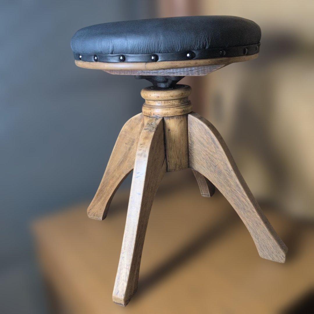 ブロカント古道具アンティークスツール　回転椅子　　 飾り台