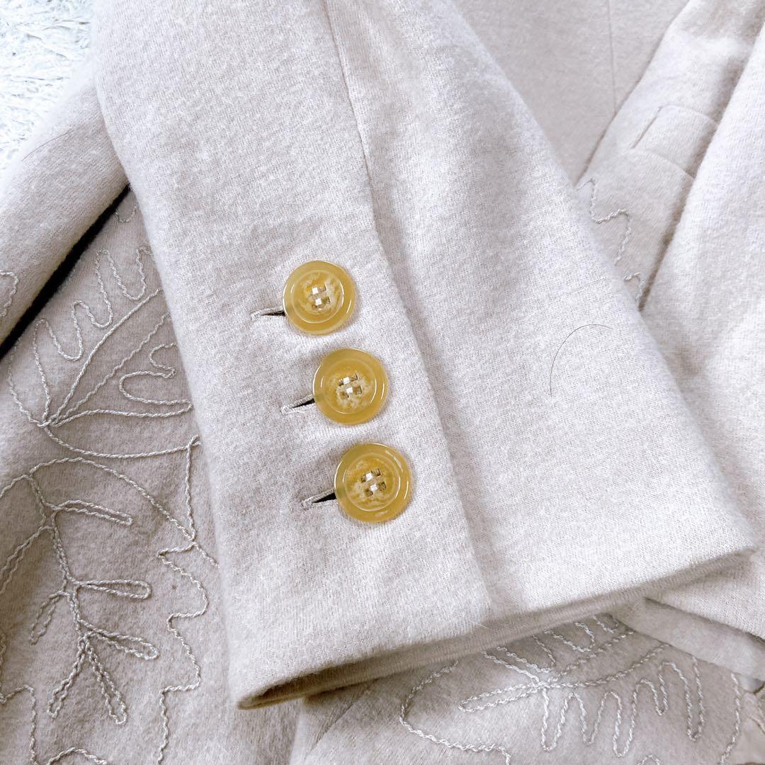 NOKO OHNO ノコオーノ　カットワーク刺繍ウールコート　40size