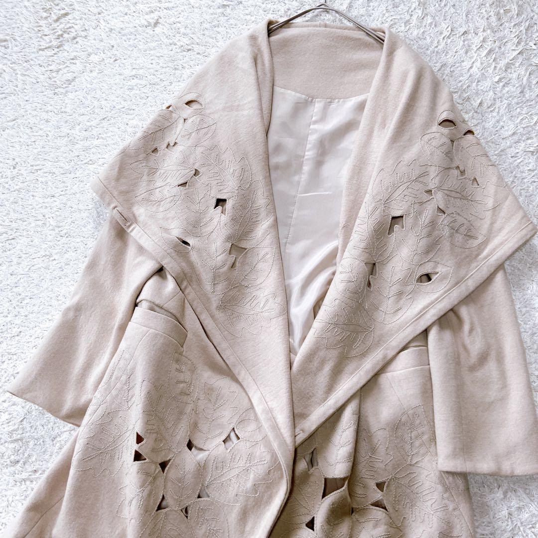 NOKO OHNO ノコオーノ　カットワーク刺繍ウールコート　40size