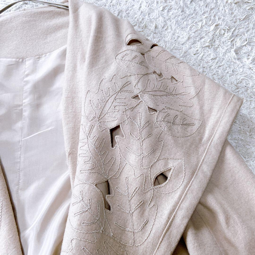 NOKO OHNO ノコオーノ　カットワーク刺繍ウールコート　40size