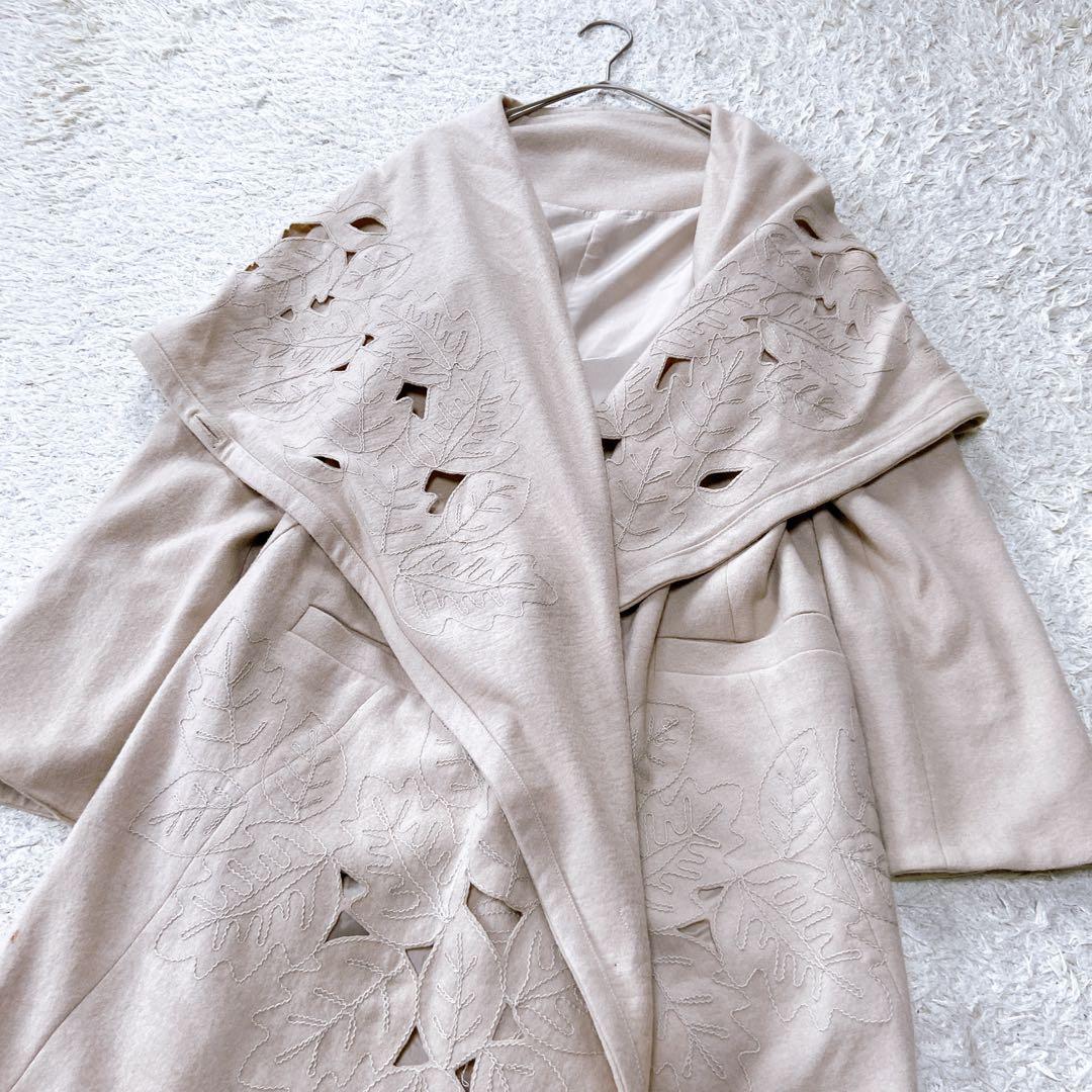 NOKO OHNO ノコオーノ　カットワーク刺繍ウールコート　40size