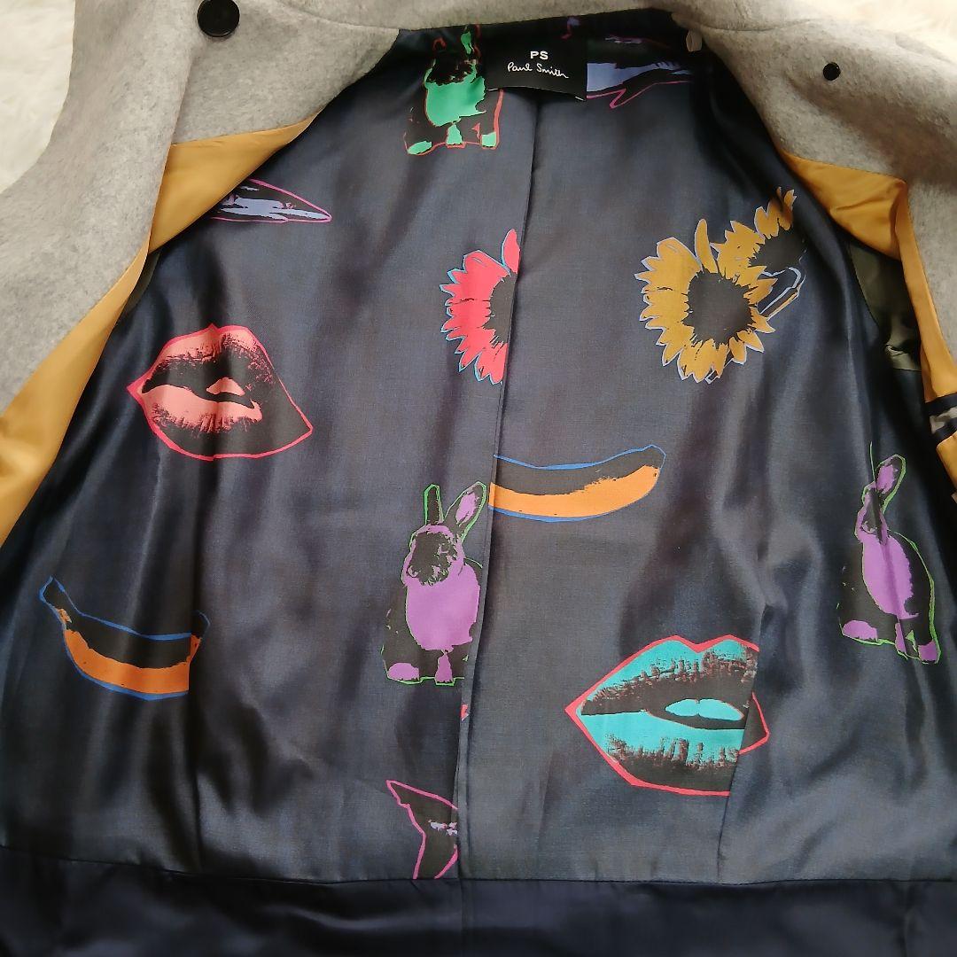 【美品】【Paul Smith】ウールカシミヤ　ロングコート　グレー