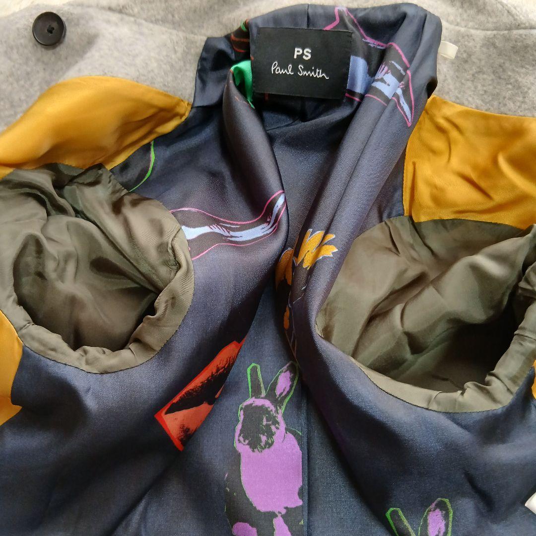 【美品】【Paul Smith】ウールカシミヤ　ロングコート　グレー