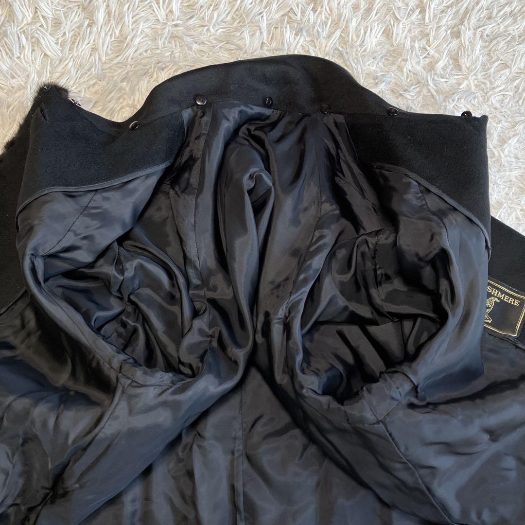 ◎極美品 カシミヤコート ロングコート高級ミンクファー 2way 取り外し可能1