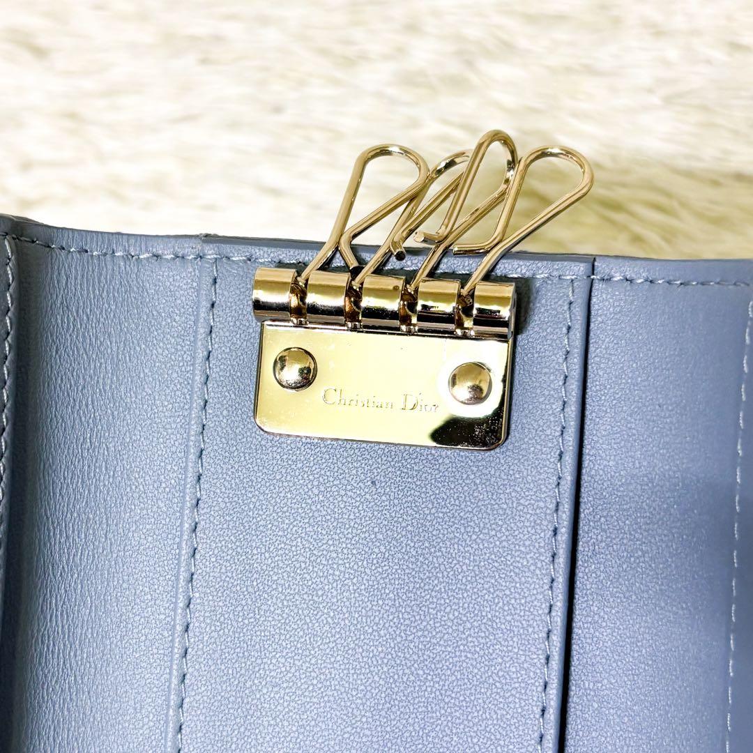 【新品同様】クリスチャンディオール キーケース キーリング カナージュ ブルー系
