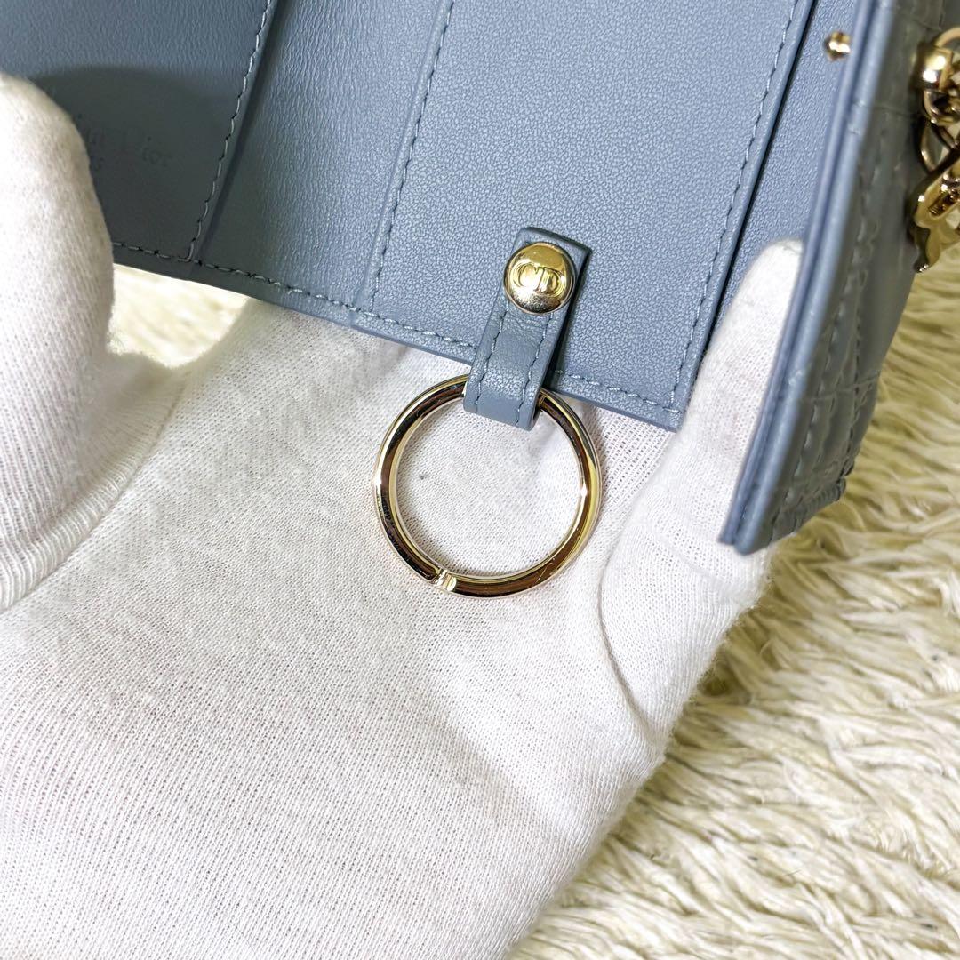 【新品同様】クリスチャンディオール キーケース キーリング カナージュ ブルー系