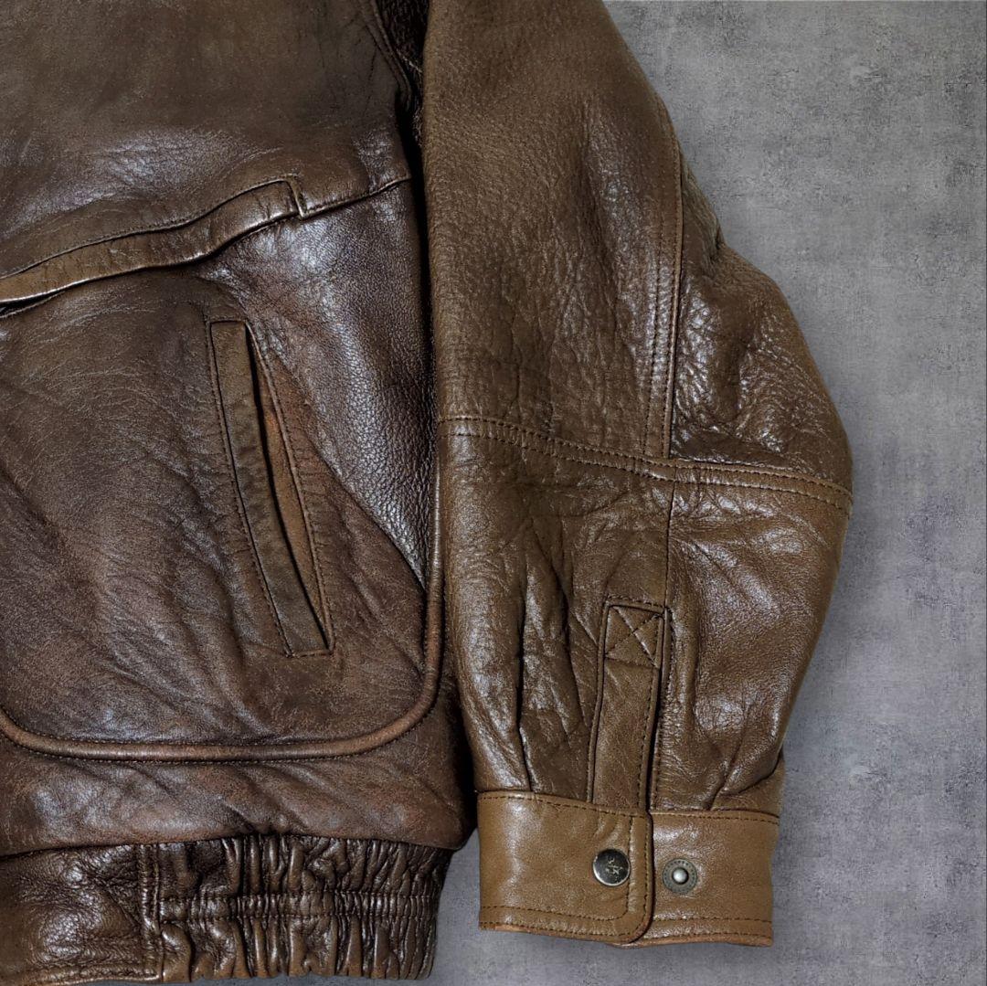 90s vintage A-2 フライトジャケット LL レザー 短丈 ボマー