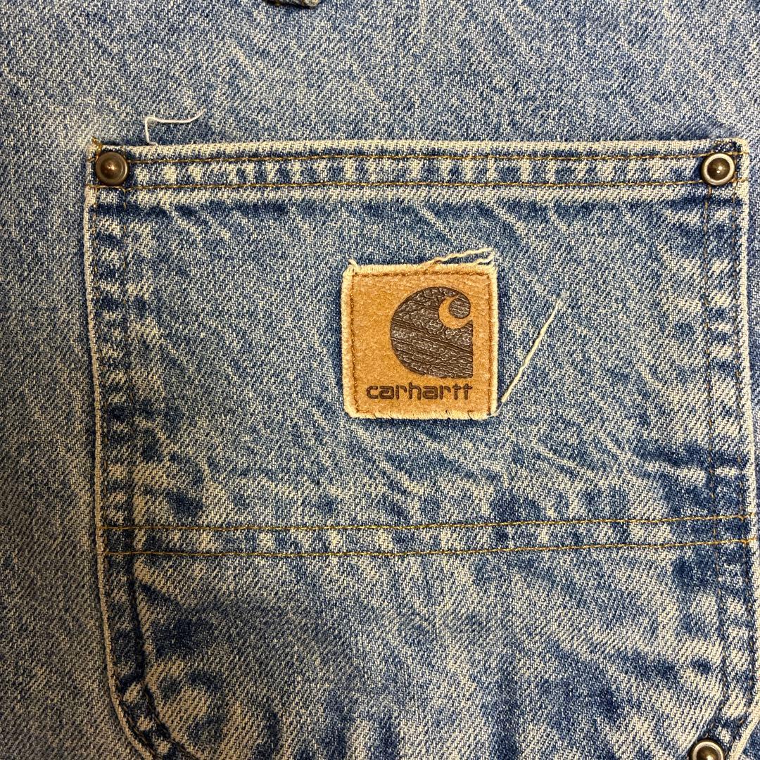 Carhartt デニム　ジーンズ　水色　青　ダブルニーパンツ　ワークパンツ