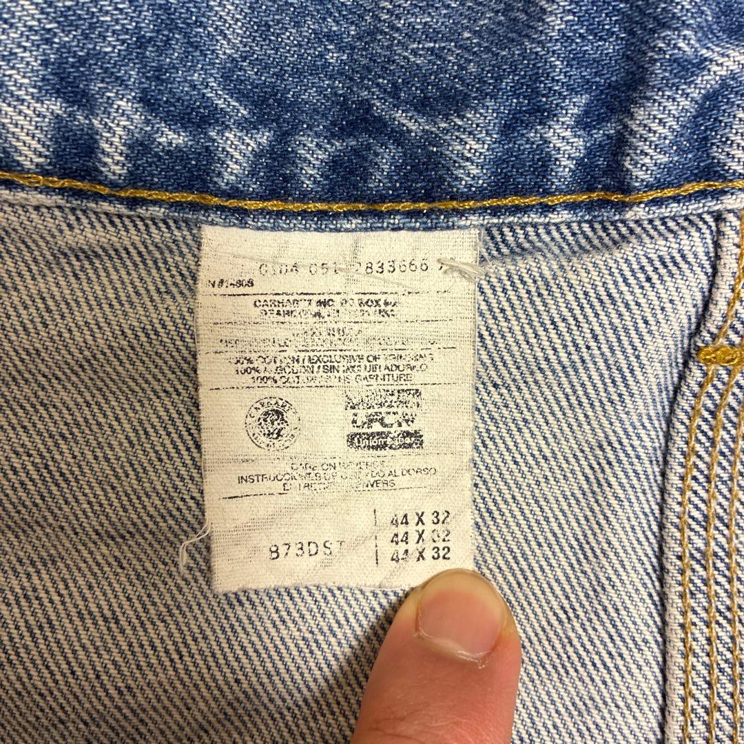 Carhartt デニム　ジーンズ　水色　青　ダブルニーパンツ　ワークパンツ