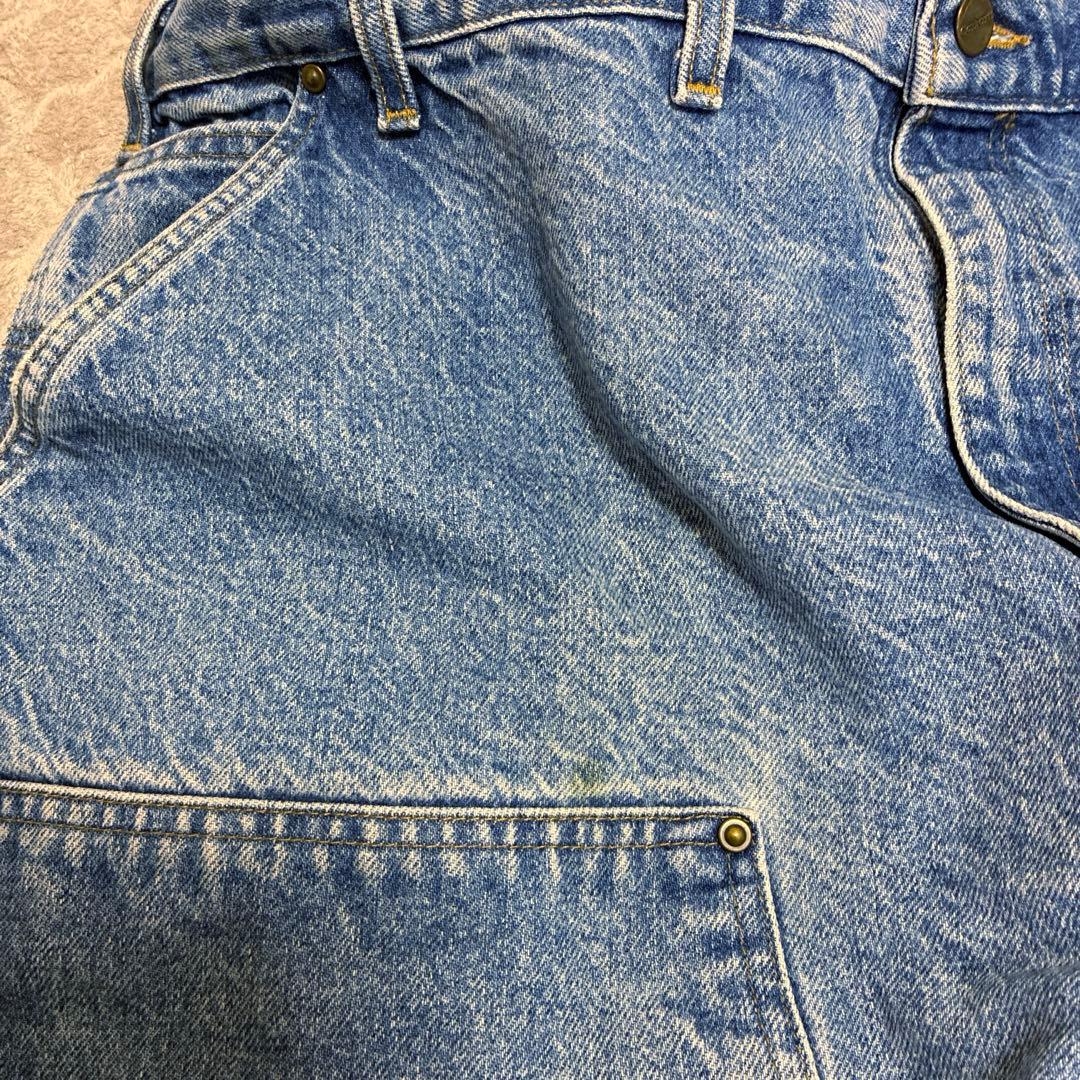 Carhartt デニム　ジーンズ　水色　青　ダブルニーパンツ　ワークパンツ