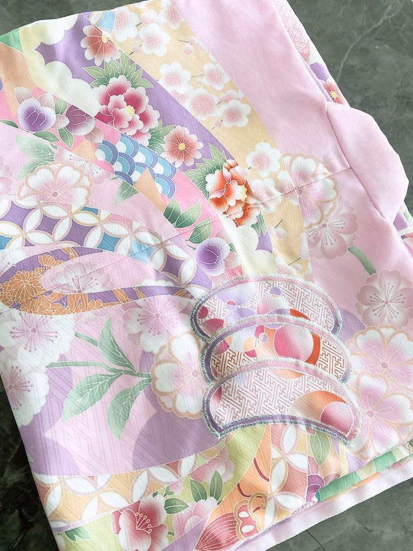 新品即納♥式部浪漫 四つ身着物単品 源氏香に束熨斗 桃色