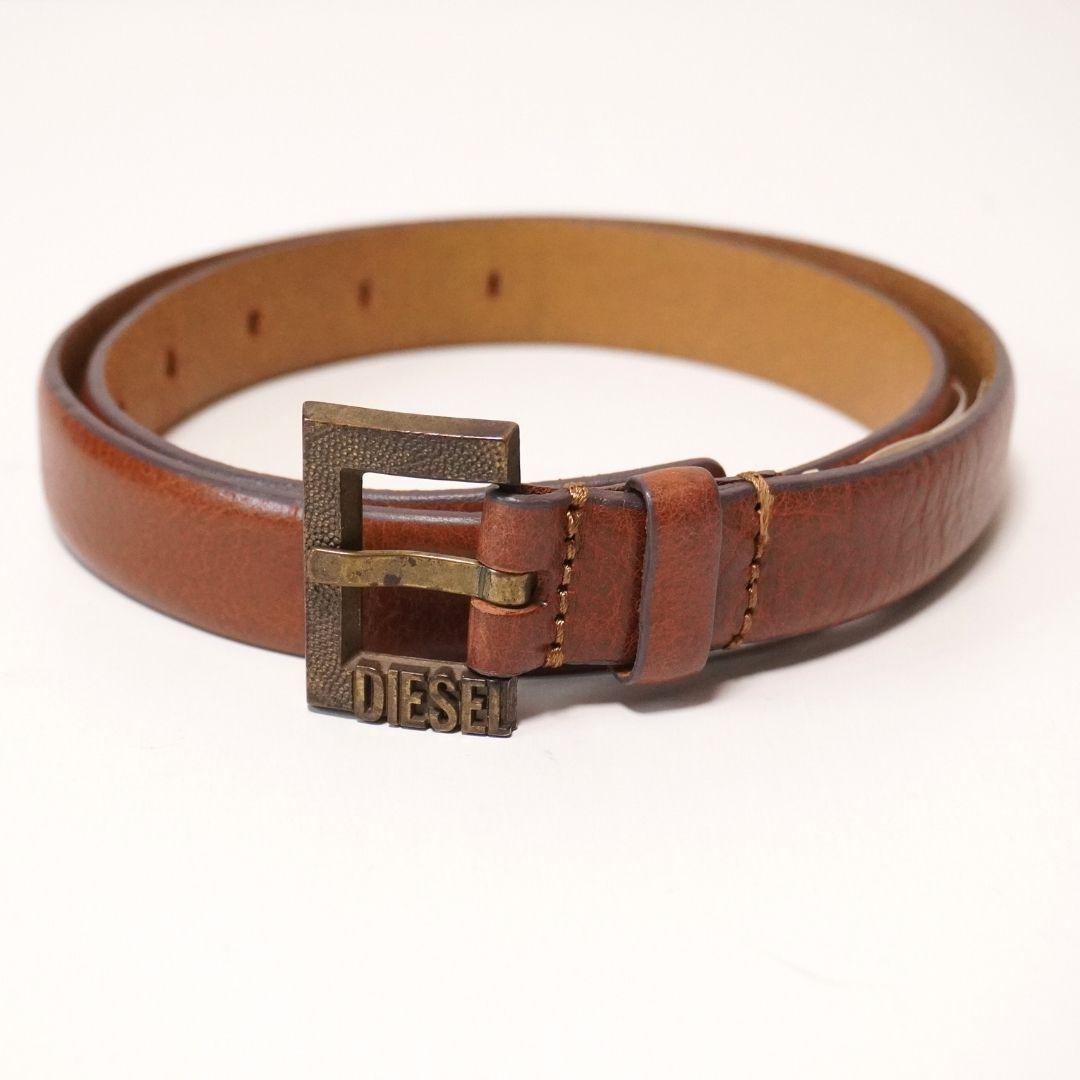 DIESEL ディーゼル ロゴレザーベルト ブラウン - メルカリ