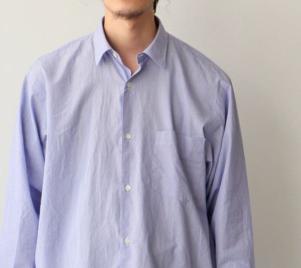 美品 COMOLI コモリシャツ SAX STRIPE 2