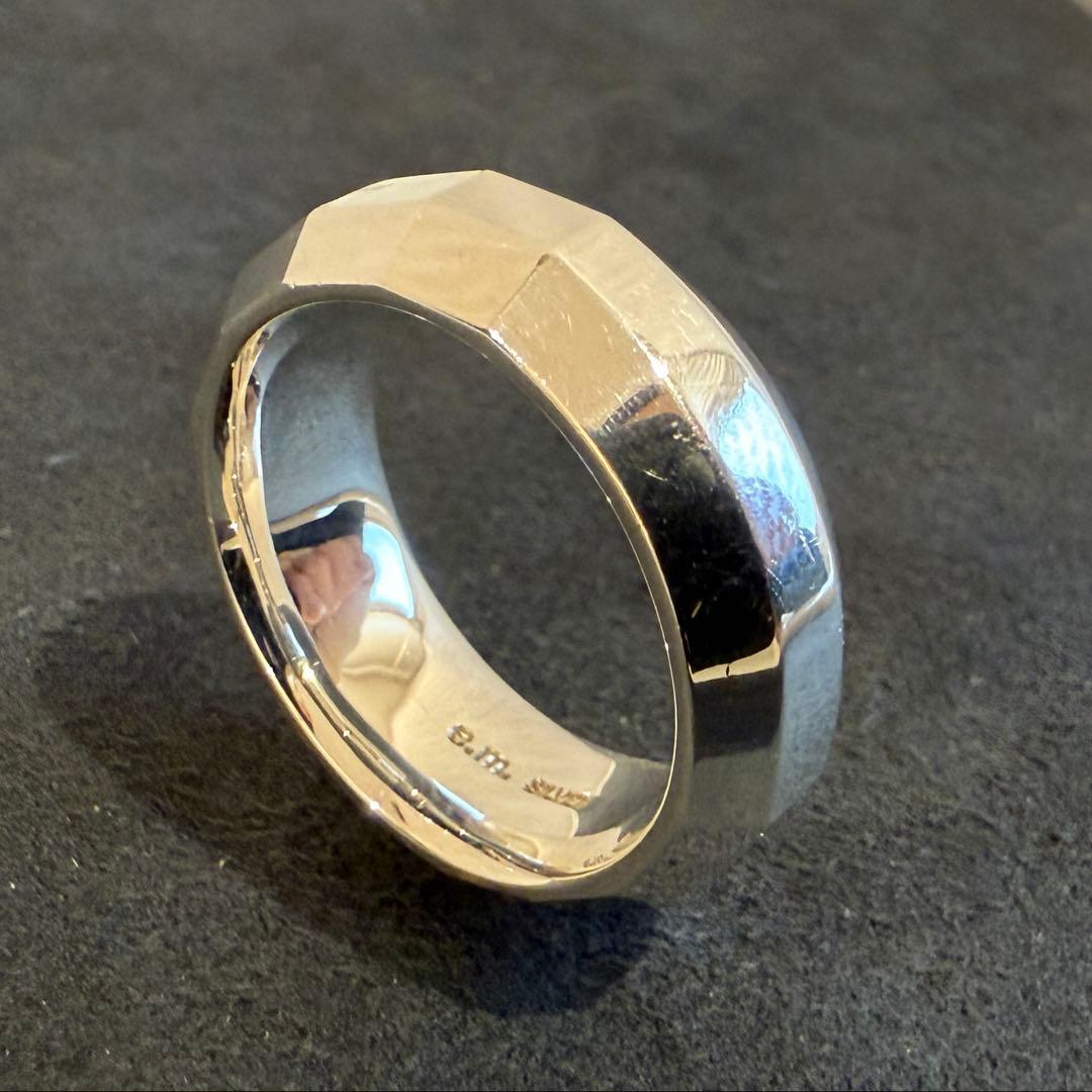 美品【e.m.】シルバー925多面体デザイン リング