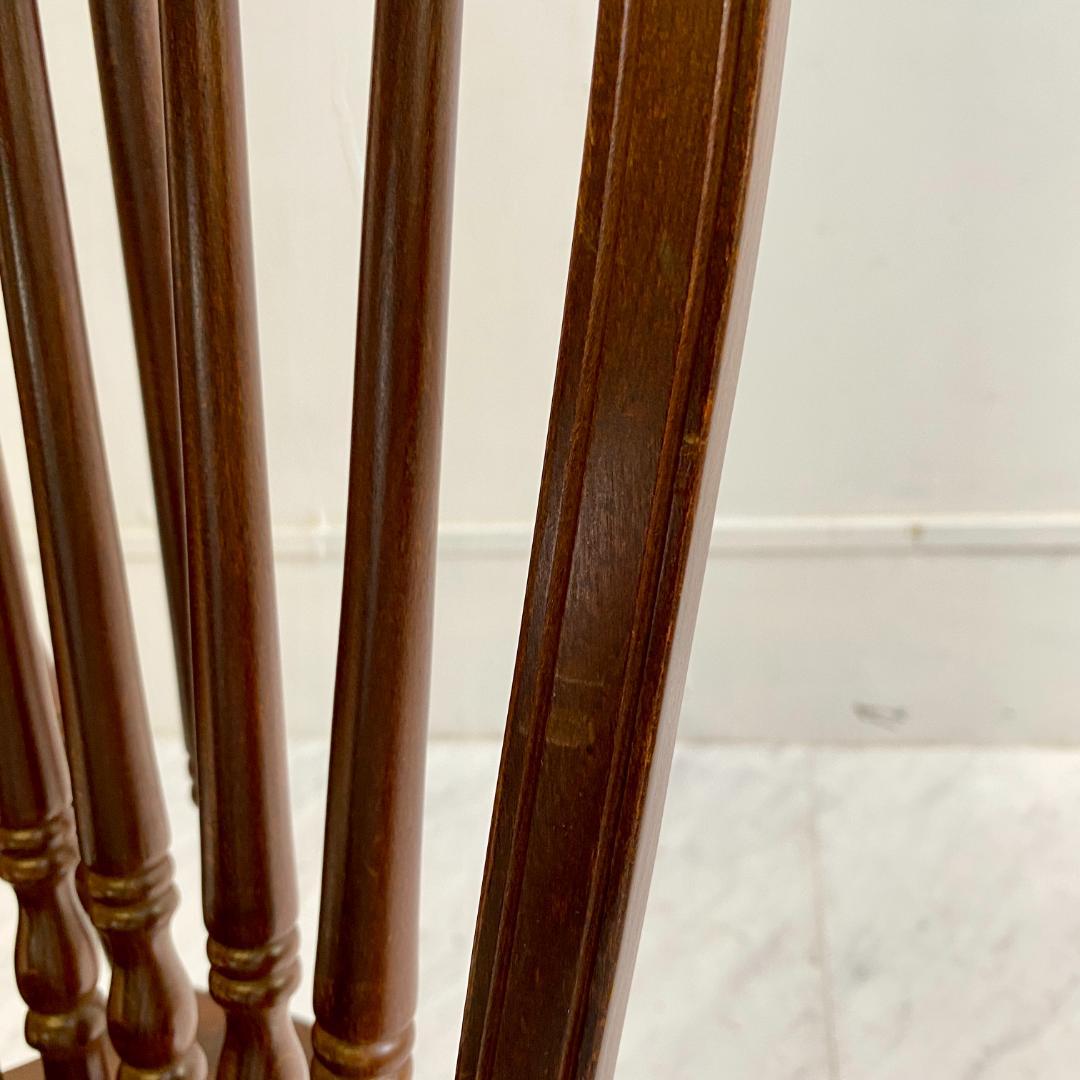 秋田木工 ビンテージ ダイニングチェア ① 木製 曲木椅子 レザー 鋲打ち