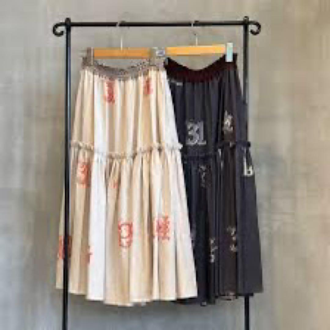 トーマスマグパイ オリジナル プリント ギャザー スカート　フレア