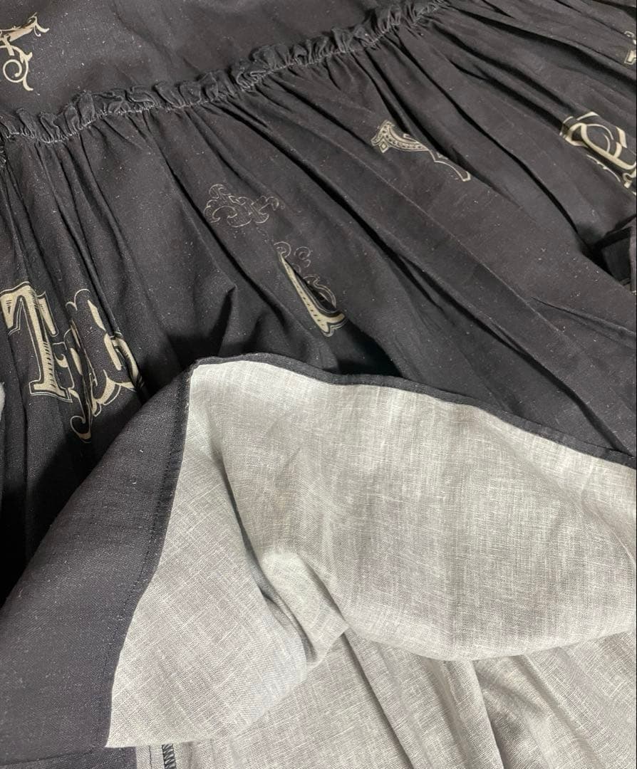 トーマスマグパイ オリジナル プリント ギャザー スカート　フレア