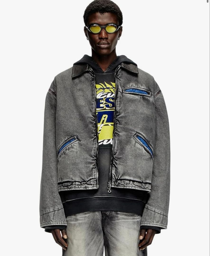 DIESEL ほぼ新品未使用　サイズ46 デニム×レザージャケット