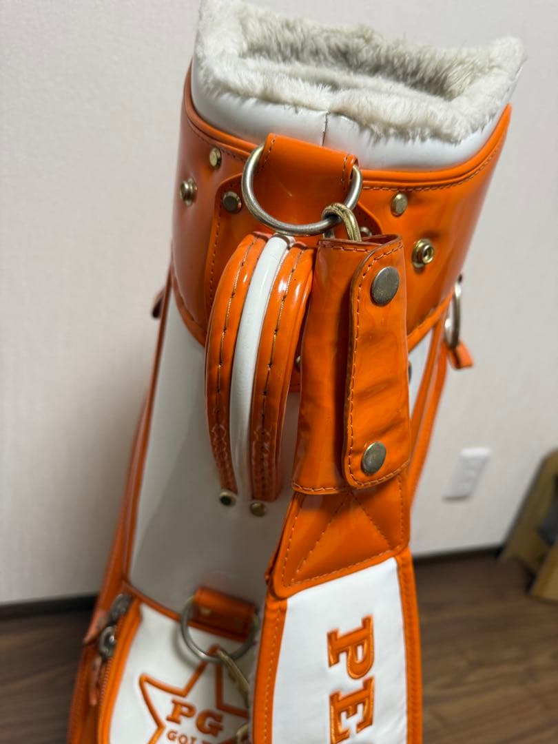 PEARLY GATES ゴルフバッグ 89 オレンジ/ホワイト