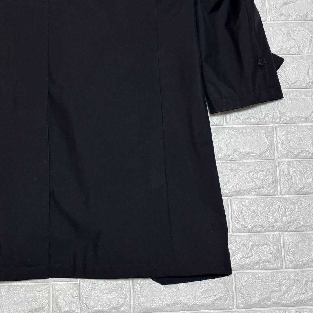 バーバリー ブラックレーベル★ステンカラーコート 黒 ノバチェック 三陽商会 L