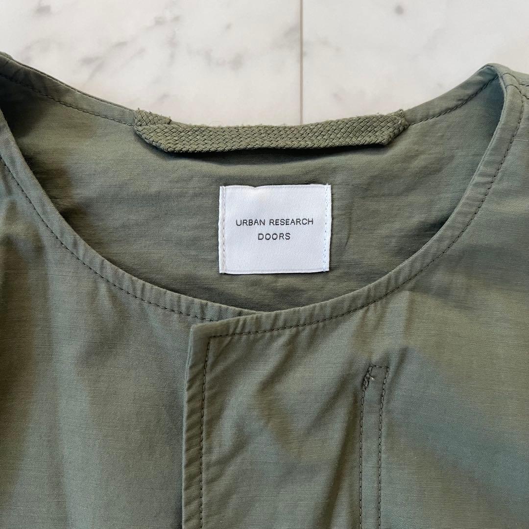 アーバンリサーチドアーズ　ノーカラーモッズコート　カーキ　M 24SS