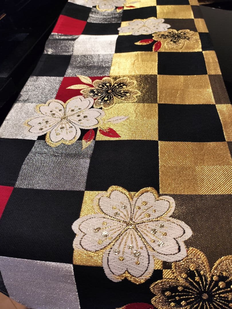 A644★逸品‼️豪華刺繍‼️ひな祭り‼️袋帯正絹テーブルランナー2m16cm