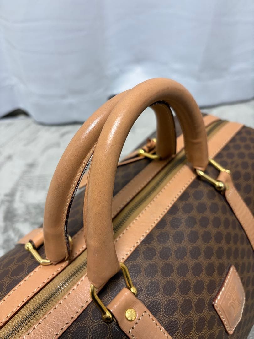 CELINE ボストンバッグ旅行バッグトラベル マカダムPVC/レザーブラウン