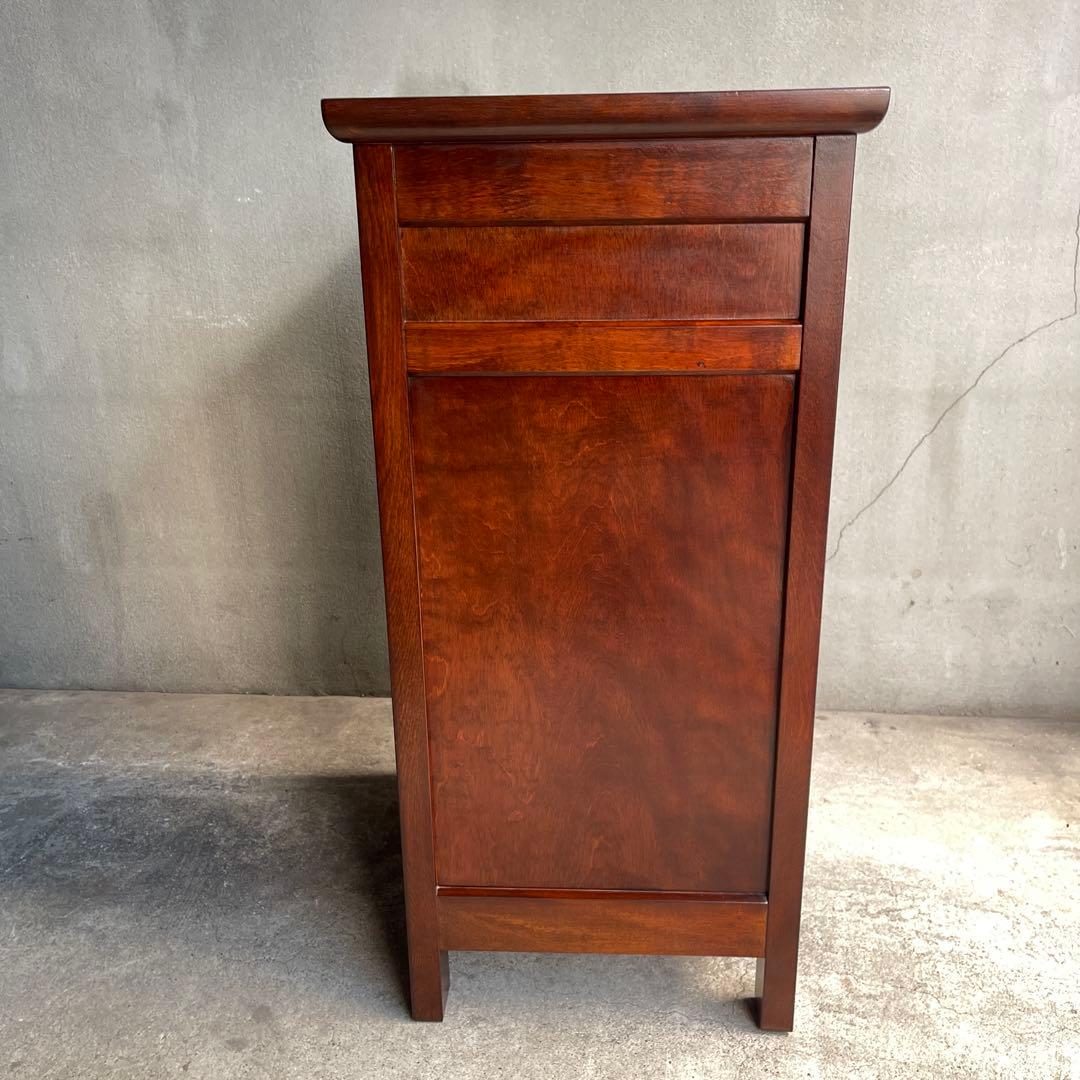 美品　松本民芸家具 ミズメザクラ無垢材 C型電話台 キャビネット 天然木