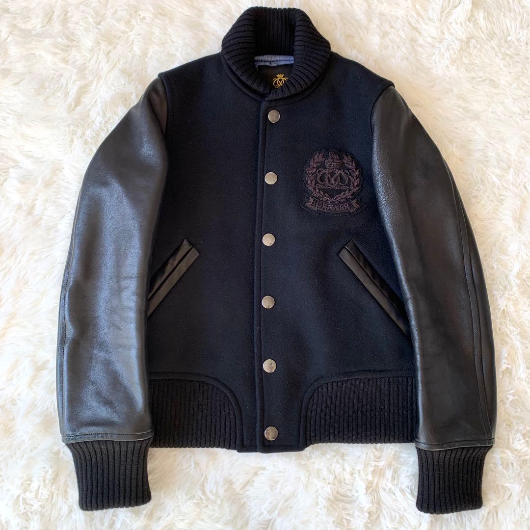 ドゥロワー スタジャン ラムレザー ウール エンブレム 36 ドゥロワー