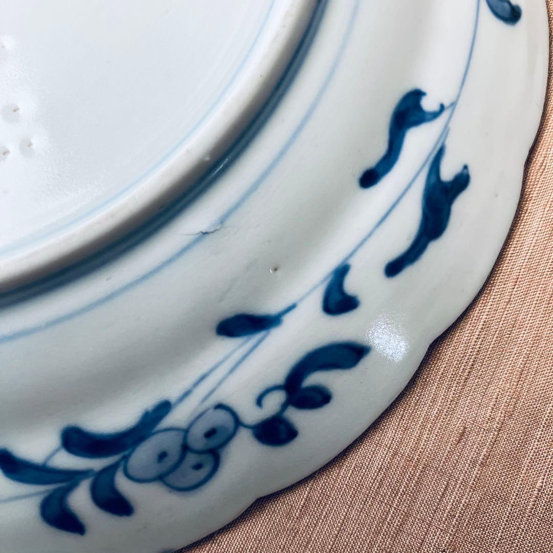 精磁会社　③ 輪花プレート　鳳凰　丸紋　有田焼　明治伊万里　希少　古伊万里