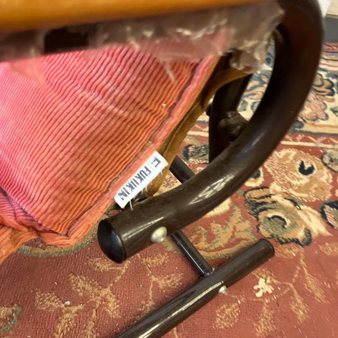 北欧レトロ フクキン ベロアリクライニングチェア アームチェア オットマン付き