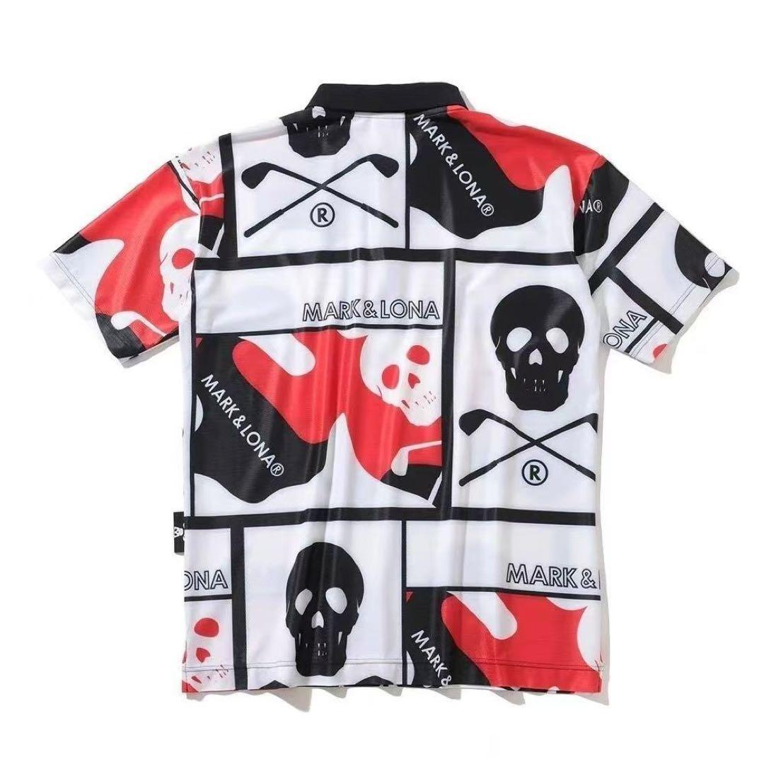 MARK&LONAゴルフ夏の半袖男性用赤L