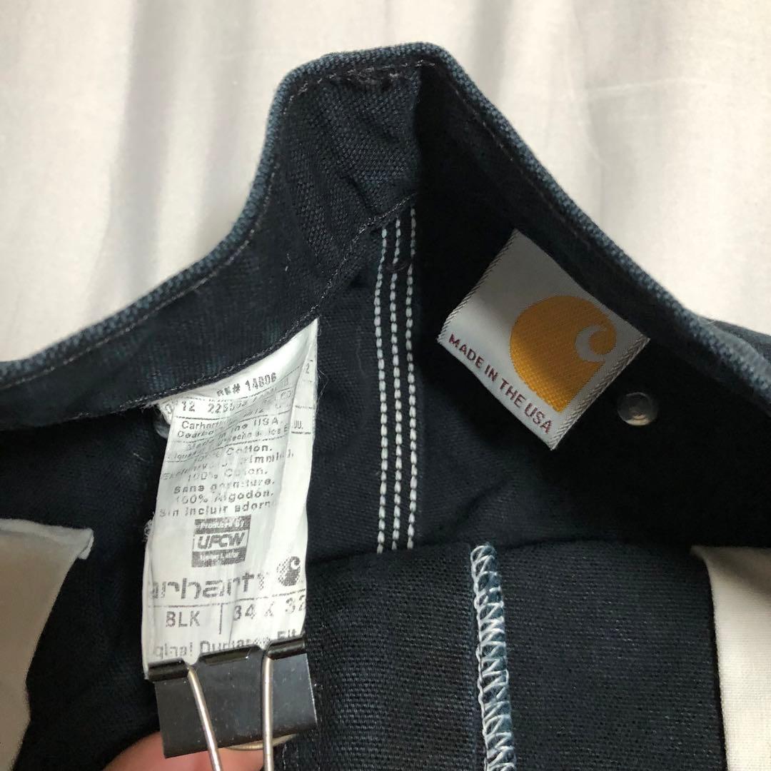 雰囲気○ 34x32 carhartt ダブルニーペインターパンツ ブラック