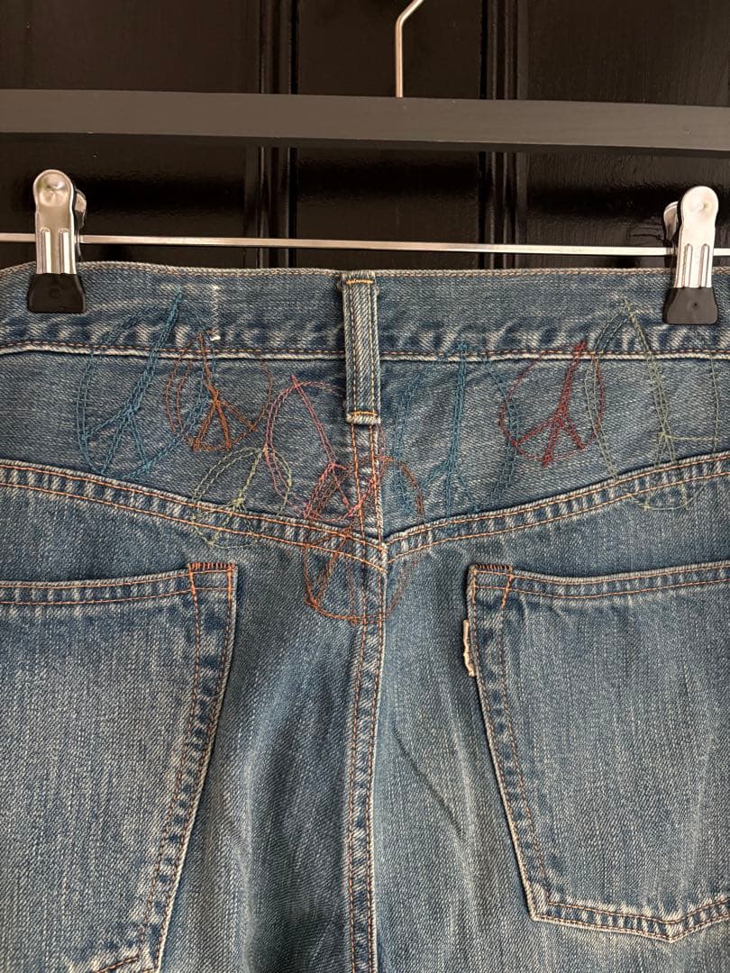 希少 KAPITAL 岡山御津工場 ピース 刺繍 デニム キャピタル p