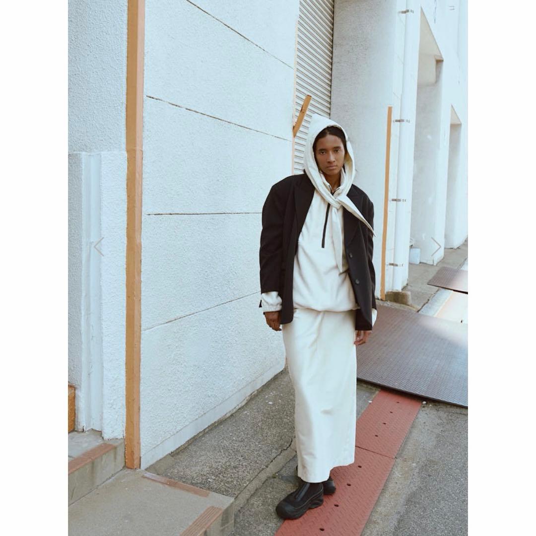 machatt パファーフードスカーフ（アイボリ一）