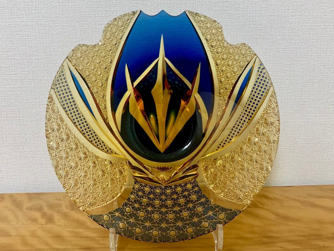 d*7様 江戸切子伝統工芸士但野英芳作「兜」 飾り皿