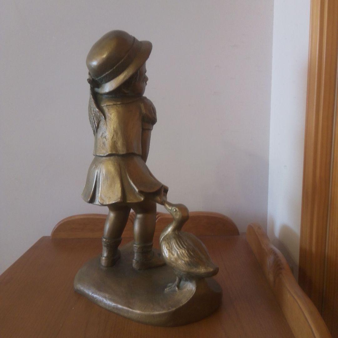 清可完器清　ブロンズ［少女と鴨］資産価値有り 本土のみの方